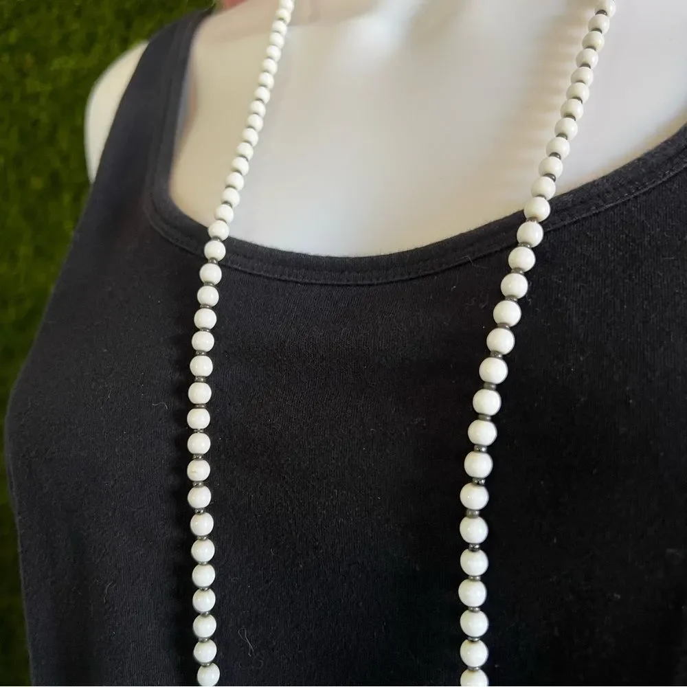 Vintage Long Round Bead Necklace